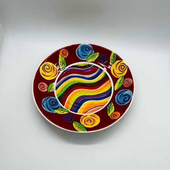 HAUSENWARE DESIGNED BY MARY ROSE YOUNG BRIGHT COLORFUL 13” BOWL - Picture 10 of 12